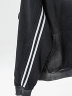 STRIPEEZ - Oversized Embroidered Zip Up Hoodie