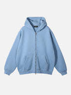 PUNISH - Cropped Basic Zip Up Hoodie